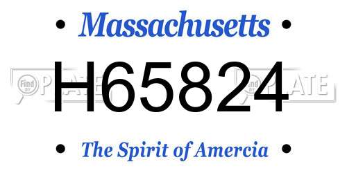 H65824 Massachusetts License Plate