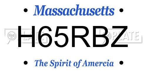 H65RBZ Massachusetts License Plate