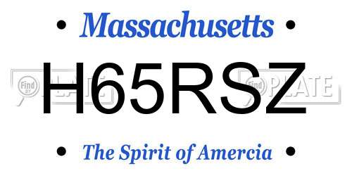 H65RSZ Massachusetts License Plate