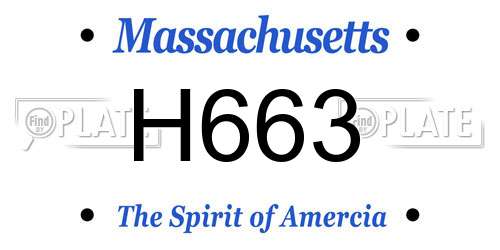 H663 Massachusetts License Plate