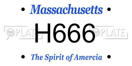 H666 Massachusetts License Plate