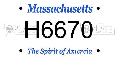 H6670 Massachusetts License Plate