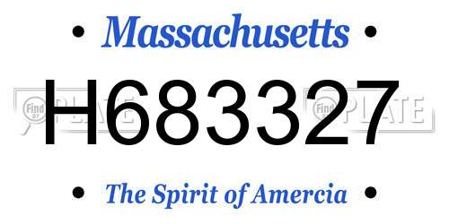 H683327 Massachusetts License Plate