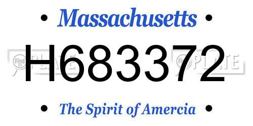 H683372 Massachusetts License Plate
