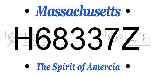 H68337Z Massachusetts License Plate