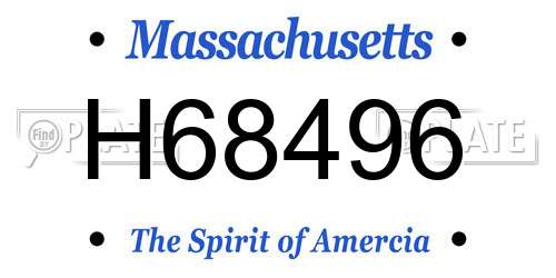 H68496 Massachusetts License Plate