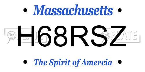 H68RSZ Massachusetts License Plate