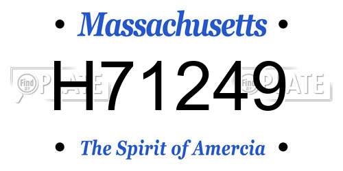H71249 Massachusetts License Plate