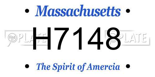 H7148 Massachusetts License Plate