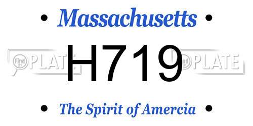 H719 Massachusetts License Plate