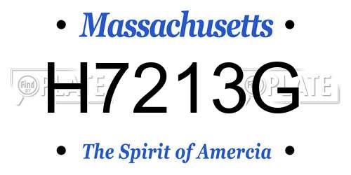 H7213G Massachusetts License Plate