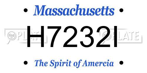 H7232I Massachusetts License Plate