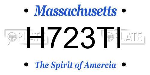 H723TI Massachusetts License Plate