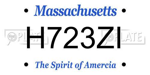 H723ZI Massachusetts License Plate