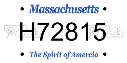 H72815 Massachusetts License Plate