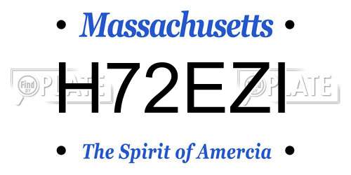 H72EZI Massachusetts License Plate