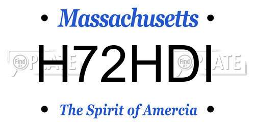 H72HDI Massachusetts License Plate