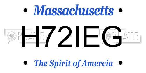H72IEG Massachusetts License Plate