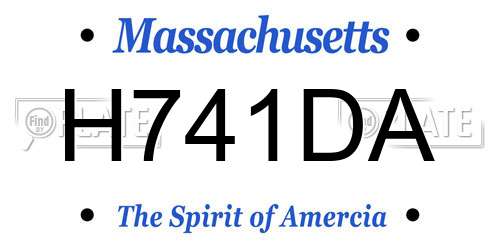 H741DA Massachusetts License Plate
