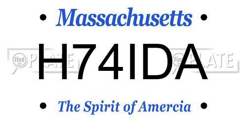 H74IDA Massachusetts License Plate