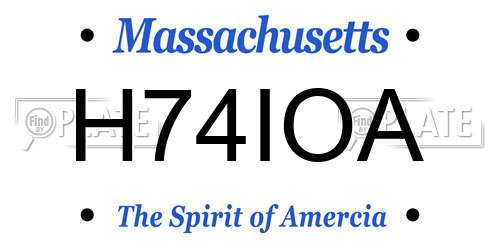 H74IOA Massachusetts License Plate