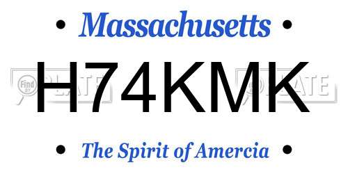 H74KMK Massachusetts License Plate