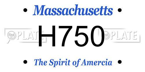 H750 Massachusetts License Plate