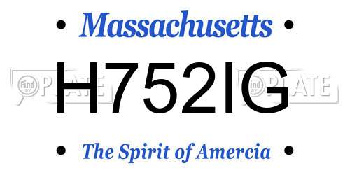 H752IG Massachusetts License Plate