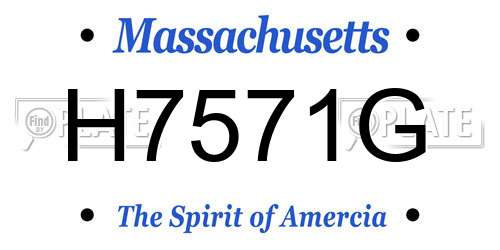 H7571G Massachusetts License Plate