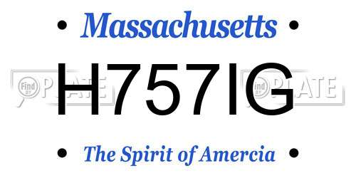 H757IG Massachusetts License Plate