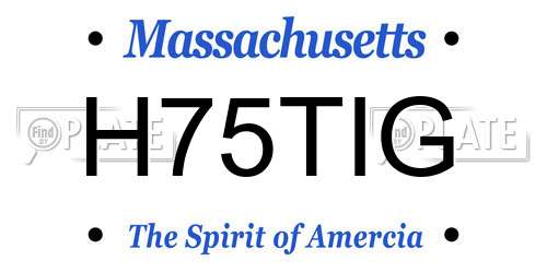 H75TIG Massachusetts License Plate
