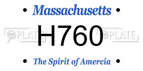 H760 Massachusetts License Plate