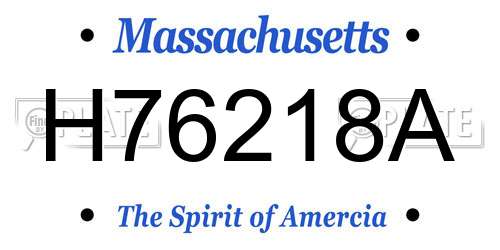 H76218A Massachusetts License Plate