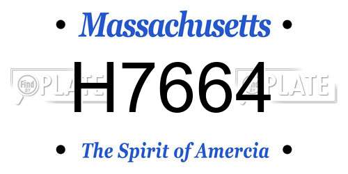 H7664 Massachusetts License Plate