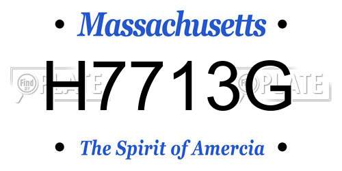 H7713G Massachusetts License Plate