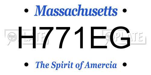 H771EG Massachusetts License Plate