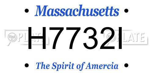 H7732I Massachusetts License Plate