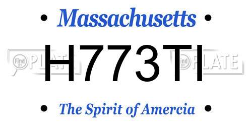 H773TI Massachusetts License Plate