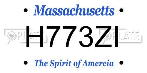 H773ZI Massachusetts License Plate