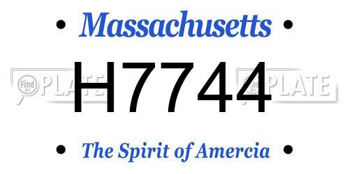 H7744 Massachusetts License Plate