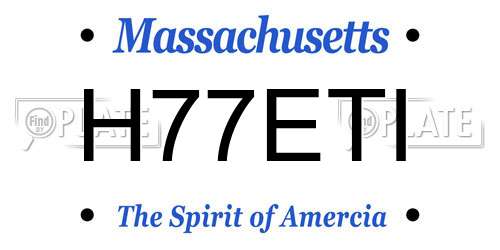 H77ETI Massachusetts License Plate