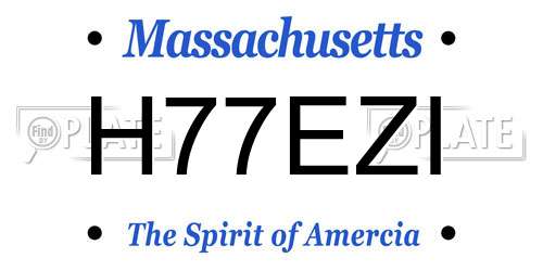 H77EZI Massachusetts License Plate