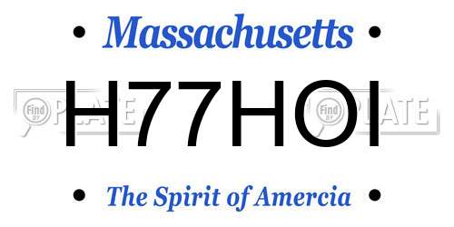 H77HOI Massachusetts License Plate