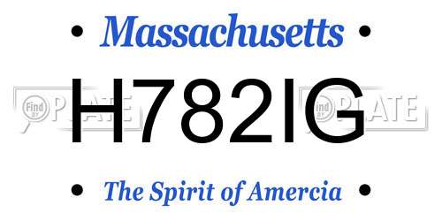 H782IG Massachusetts License Plate