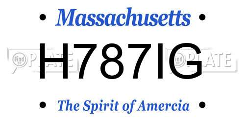 H787IG Massachusetts License Plate