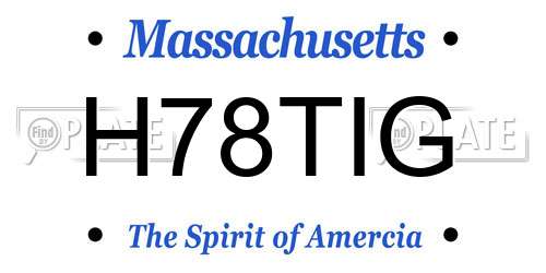 H78TIG Massachusetts License Plate