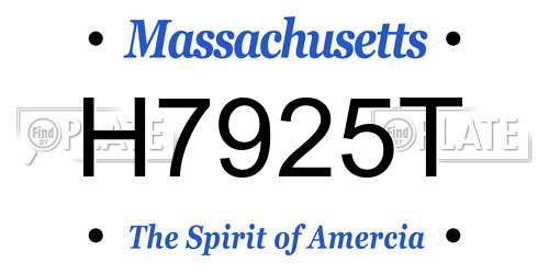 H7925T Massachusetts License Plate