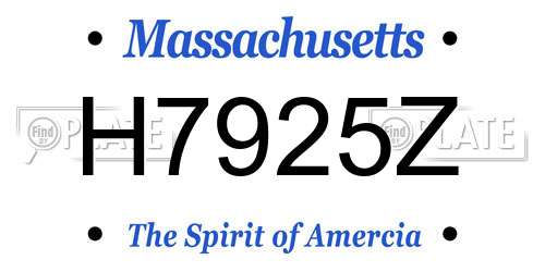 H7925Z Massachusetts License Plate