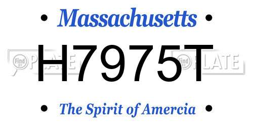 H7975T Massachusetts License Plate