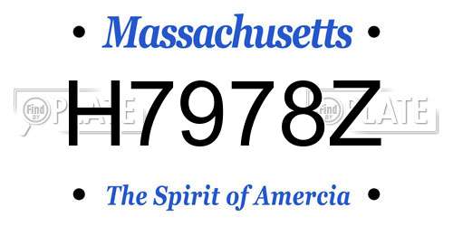 H7978Z Massachusetts License Plate